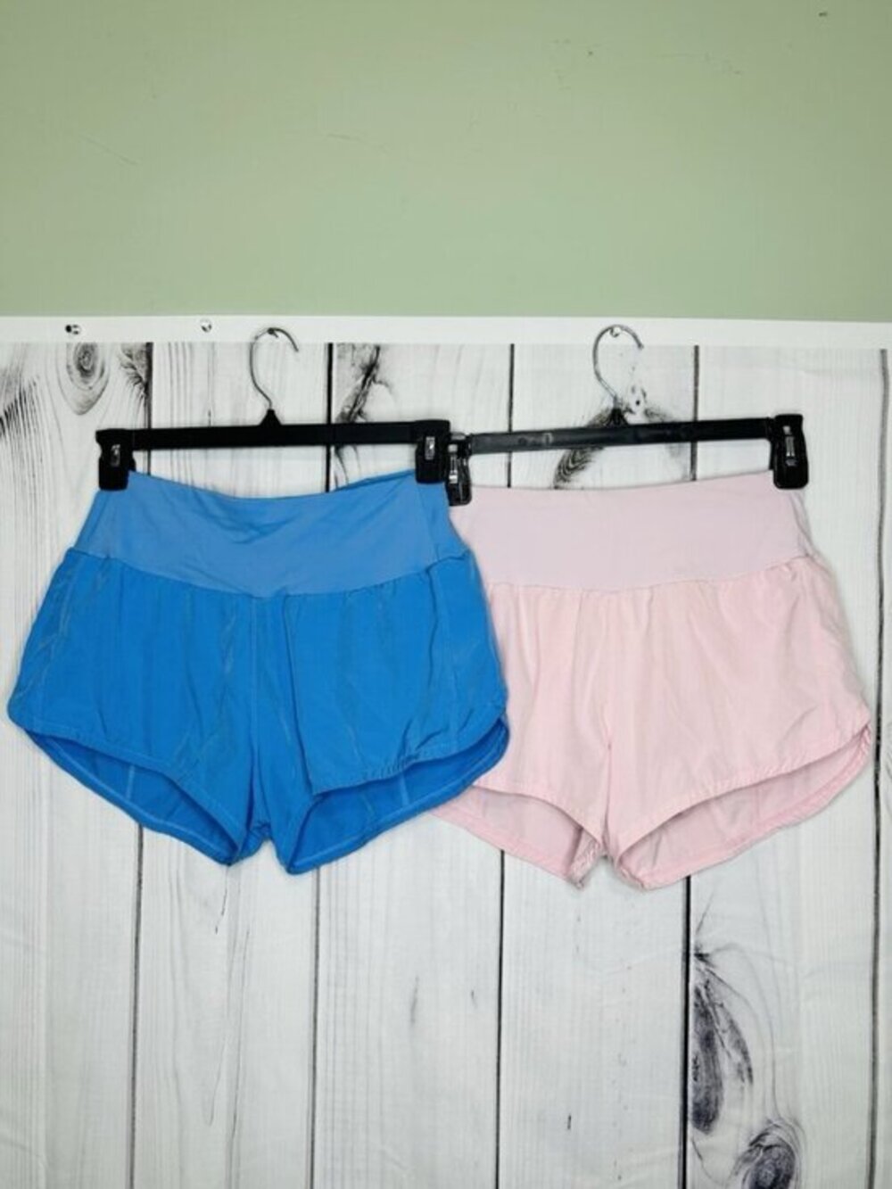 Womens Athletic Running 3.5" Shorts Pink Blue Sz M Built-in Brief Lot of 2